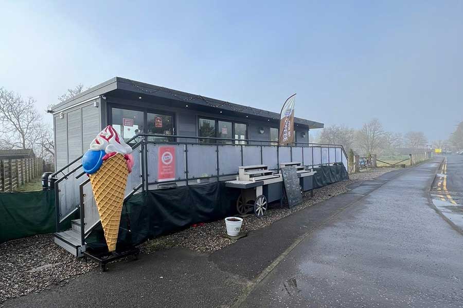 Fully insulated garden office used as cafe