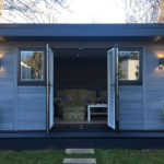 French Doors On Grey Garden Room