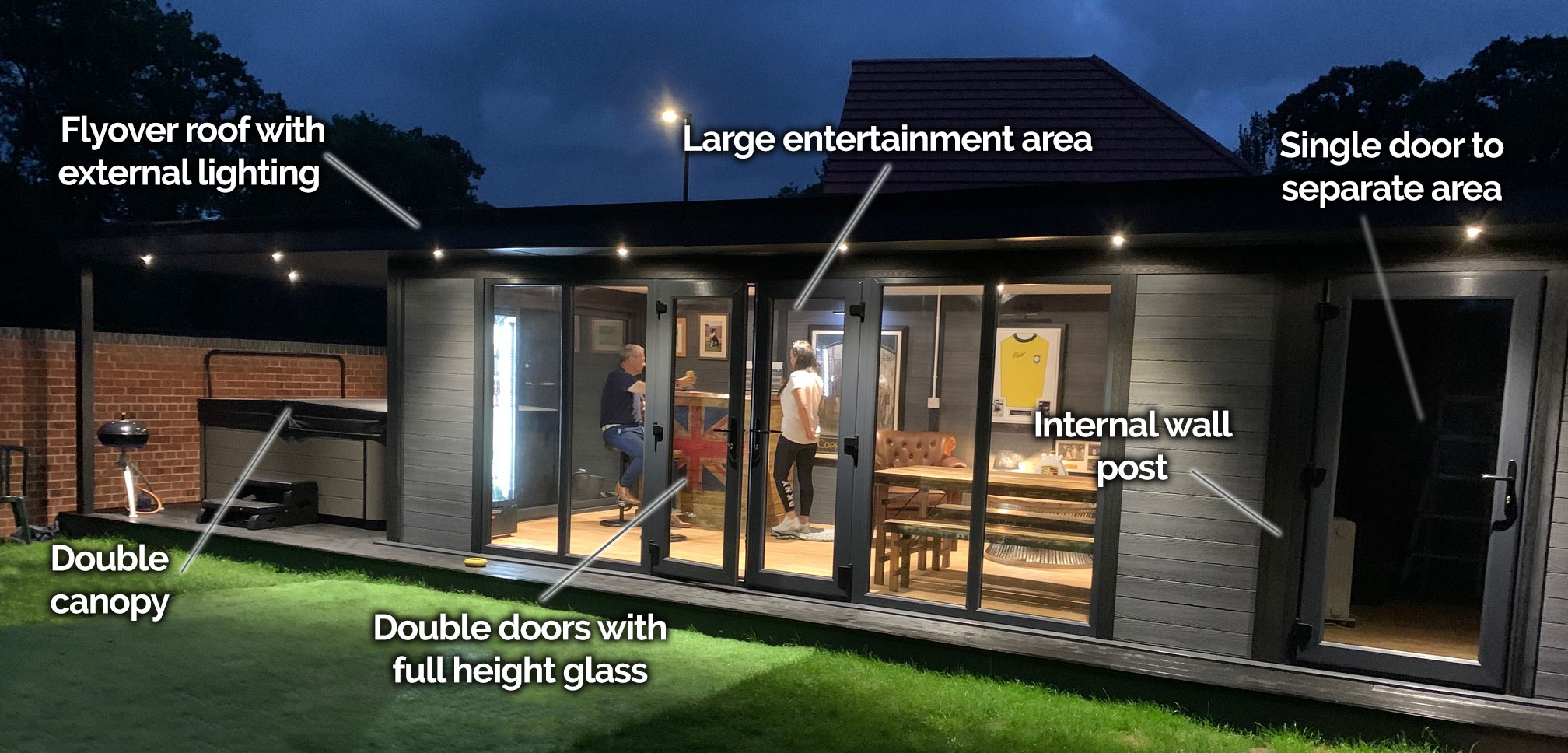 Large Garden Room Entertainment Area With Double Canopy Separate Room