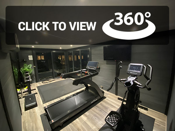 View 360 Degree Internal Shot Of Garden Room Gym