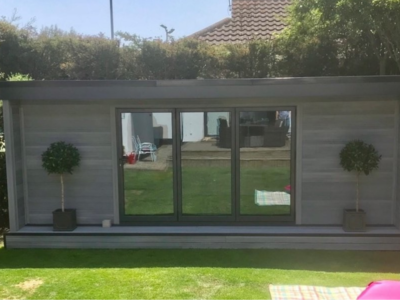 External Garden Building Bi Folding Doors