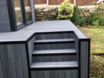 Decking Area With Black Posts And Connectors