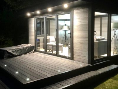 Front Decking Composite Garden Building With Spotlights