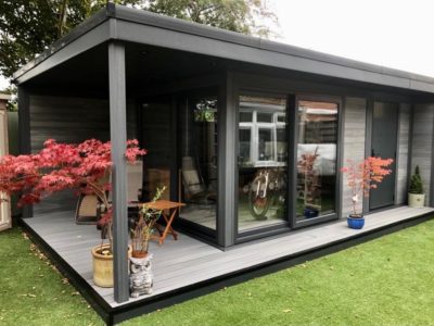 Composite Garden Buildings Side Canopy Sliding Doors
