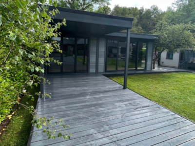 Gym Garden Room Decking And Canopy