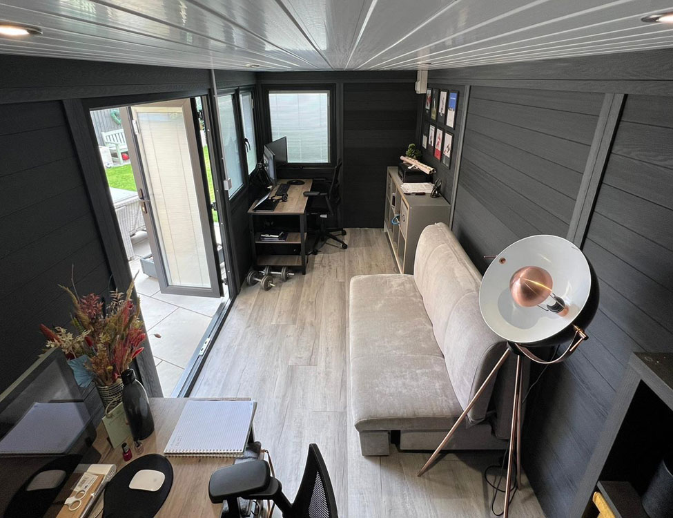 Inside Garden Office From Composite Garden Buildings